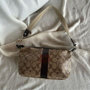 Y2K Coach Tan Signature Shoulder Bag